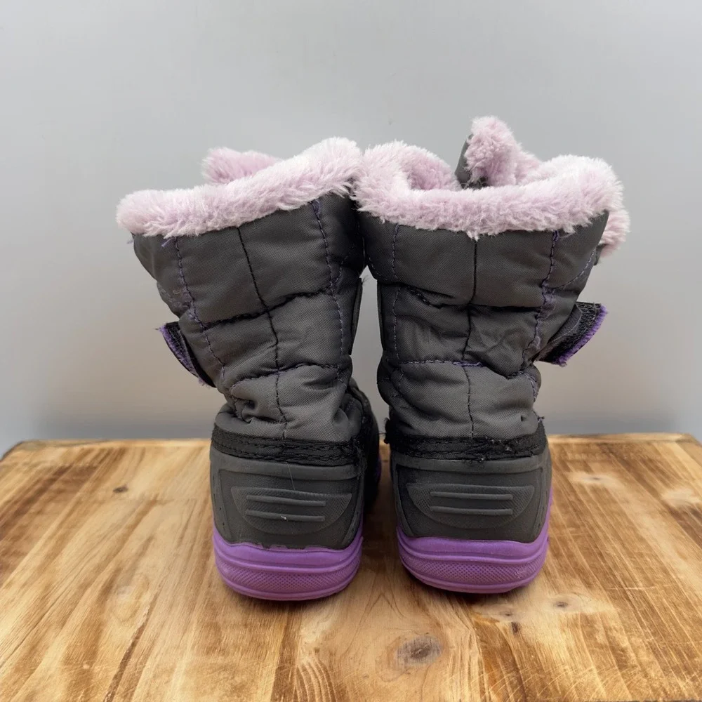 Kamik Snowbug F2 Boots Gray Purple Winter Snow Toddler Size 10 Waterproof